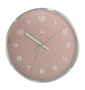 Funkwanduhr Fidschi rosa silber Aluminium, Ø 30,0 cm