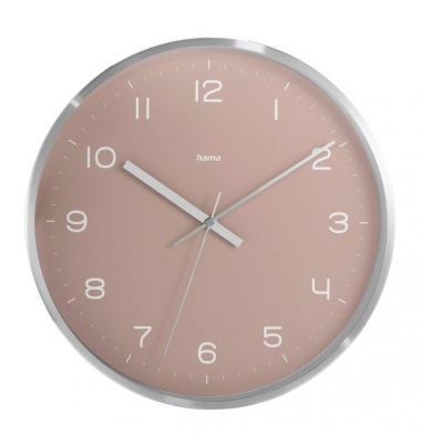 Funkwanduhr Fidschi rosa silber Aluminium, Ø 30,0 cm
