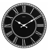 Wanduhr Rab schwarz Mitteldichte Holzfaserplatte (MDF), Ø 30,0 cm
