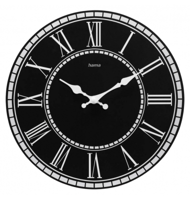 Wanduhr Rab schwarz Mitteldichte Holzfaserplatte (MDF), Ø 30,0 cm