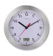 Wanduhr Mauritius weiß silber Aluminium gebürstet, Ø 17,0 cm