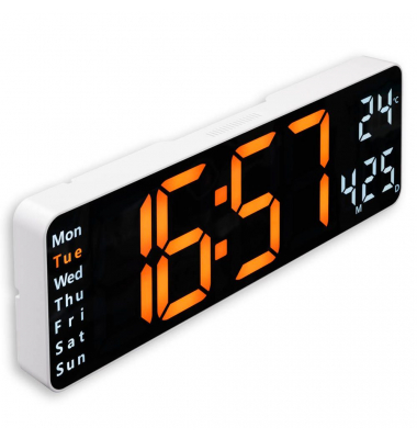 digitale Wanduhr Santa Cruz weiß Kunststoff 32,0 x 10,0 cm