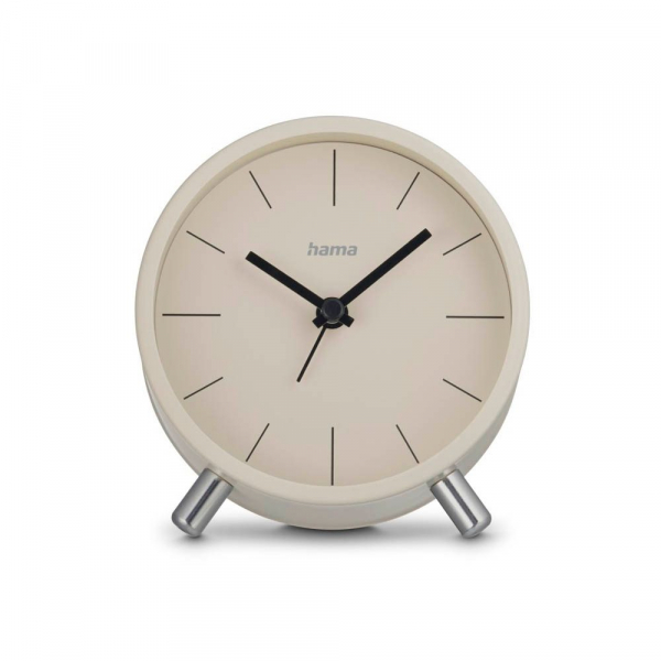 4047443525949 - grau beige   222229 Uhren und Wecker Funkwecker Flores analog ohne Ticken grau beige   222229 222229 4047443525949