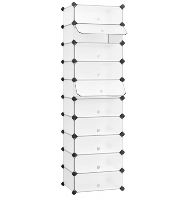 Schuhschrank, LPC10W weiß 43,0 x 31,0 x 173,0 cm