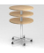 Stehtisch VST, h&ouml;henverstellbar 72-114cm (H), &Oslash; 80cm (BxT), rund, ahorn / chrom, mit Rollen