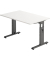 Schreibtisch O-Serie, manuell h&ouml;henverstellbar, 65-85cm (H), 120x80cm (BxT), rechteckig, wei&szlig; / graphit