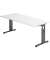 Schreibtisch O-Serie, manuell h&ouml;henverstellbar, 65-85cm (H), 180x80cm (BxT), rechteckig, wei&szlig; / graphit