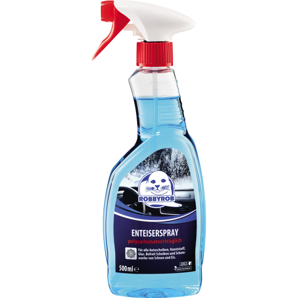 Enteiserspray 500 ml – ROBBYROB Klarblick Scheibenenteiser für Autoscheiben, Windschutzscheibe & Scheinwerfer, löst Eis und Reif schnell, ohne Kratzen