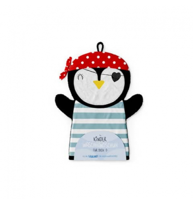 Waschhandschuh Pinguin, mehrfarbig, Größe Einheitsgröße