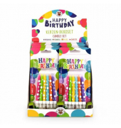 Geburtstagskerze Birthday Fun 963871 mit wei&szlig;en punkten farbig sortiert 10x90mm (BxH) 