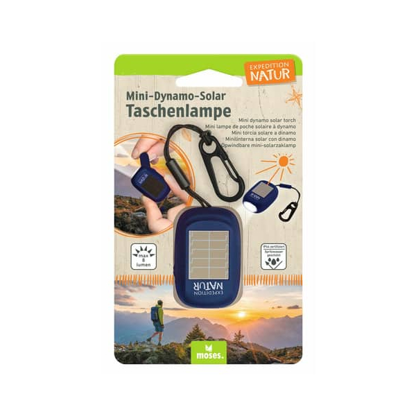 8 Stück Moses Taschenlampe 9877 Expedition Natur Mini, Dynamo-Mechanismus, 8 Lumen 4033477098771 Moses