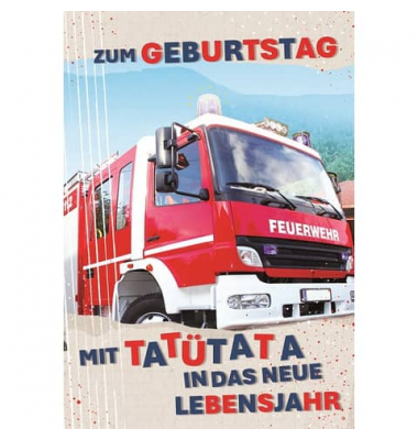 Geburtstagskarten 01-349 115mm x 165mm (BxH) Feuerwehr
