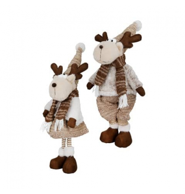 Weihn.Figur Elch Textil sortiert
