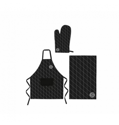 Grill-Set 3tlg. Logo schwarz