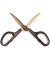 Schere Fitcut Curve - Premium Titanium, 17,5 cm, braun