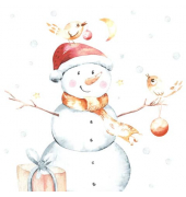 Weihn.Zelltuchserviette 33x33cm Kind