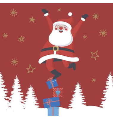 Weihn.Zelltuchserviette 25x25cm Kind