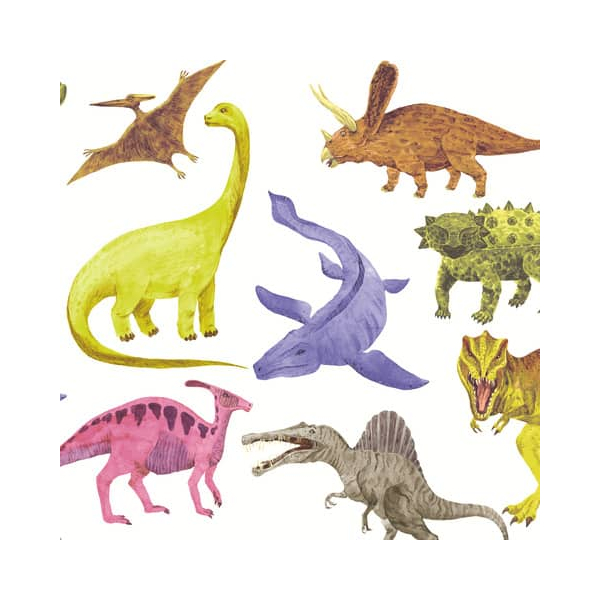 20 Servietten Kinder Einzelne Dinosaurier als Tischdeko. Papierservietten mit Motiv. Auch für Decoupage und Serviettentechnik 33x33cm