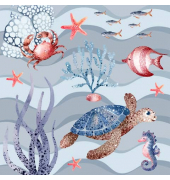 Motivserviette 33x33cm maritim