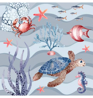 Motivserviette 33x33cm maritim