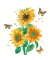 Motivservietten 209966, mehrfarbig / Sonnenblumen Bl&uuml;te, 3-lagig, 33x33cm