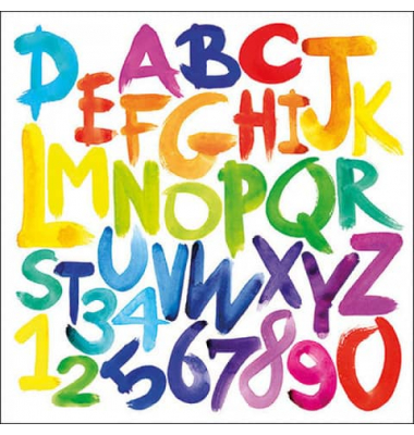 Motivserviette 33x33cm Schulanfang ABC