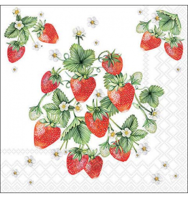 Motivserviette 33x33cm Strawberries