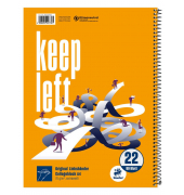 Collegeblock 044050022 Linkshänder, kariert / Lineatur 22, A4, 70g, orange, 80 Blatt