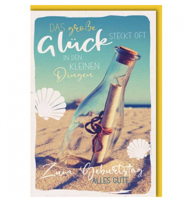 Geburtstagskarten 551169 11,5x17 cm 115mm x 170mm (BxH) Strand bunt