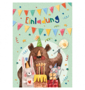 Einladungskarten 41-2793 105mm x 150mm (BxH) Tiere bunt