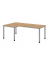 Schreibtisch, manuell höhenverstellbar, 68-76cm (H), 200x120cm (BxT), L-Form, asteiche / silber