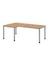 Schreibtisch, manuell höhenverstellbar, 68-76cm (H), 200x120cm (BxT), L-Form, asteiche / silber