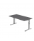 Schreibtisch, manuell höhenverstellbar, 65-85cm (H), 160x80cm (BxT), rechteckig, graphit / silber