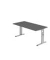 Schreibtisch, manuell höhenverstellbar, 65-85cm (H), 160x80cm (BxT), rechteckig, graphit / silber