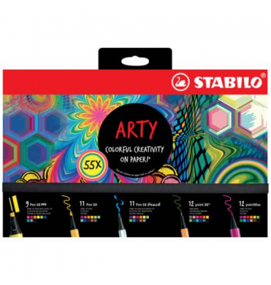 Filzstifte-Set Box „ARTY: CREATIVE SET Filzstifte & Fineliner“, 77/6-3-20, sortiert, Packung
