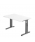 Schreibtisch O-Serie, manuell h&ouml;henverstellbar, 65-85cm (H), 120x80cm (BxT), rechteckig, wei&szlig; / graphit