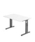 Schreibtisch O-Serie, manuell h&ouml;henverstellbar, 65-85cm (H), 120x80cm (BxT), rechteckig, wei&szlig; / graphit