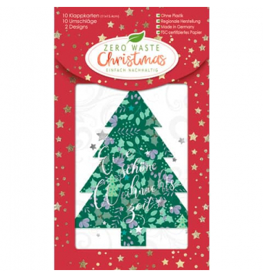 Weihnachtskarten 10ST sortiert