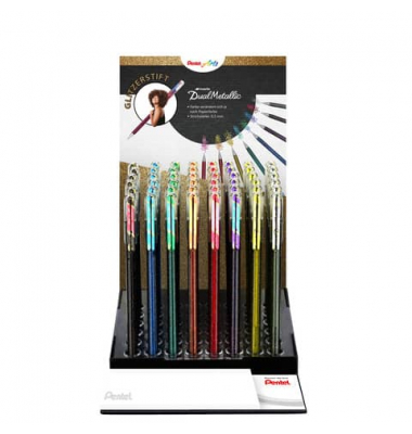 Gelschreiber Hybrid Dual Metallic, K110COL8-4E, farbig sortiert (Schreibfarbe: 6-farbig sortiert), 0,5mm, mit Kappe