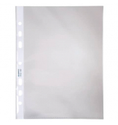 Prospekthüllen 1752095-00 dokumentenecht, blendfrei, antiststisch, mit Lochrandverstärkung, A5 klar glatt, oben offen, 0,1mm