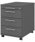 Rollcontainer VAC30/G/G/RE AC30, grafit, 4 Schubladen, Spanplatte, abschlie&szlig;bar