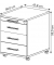 AC30 Rollcontainer grafit 4 Auszüge 42,8 x 58,0 x 59,0 cm