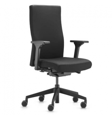 B&uuml;rodrehstuhl to-strike comfort pro, schwarz / schwarz, mit verstellbaren Armlehnen, bis 125kg, ohne Kopfst&uuml;tze