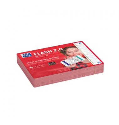 Karteikarten 400133916 rot liniert 250g 