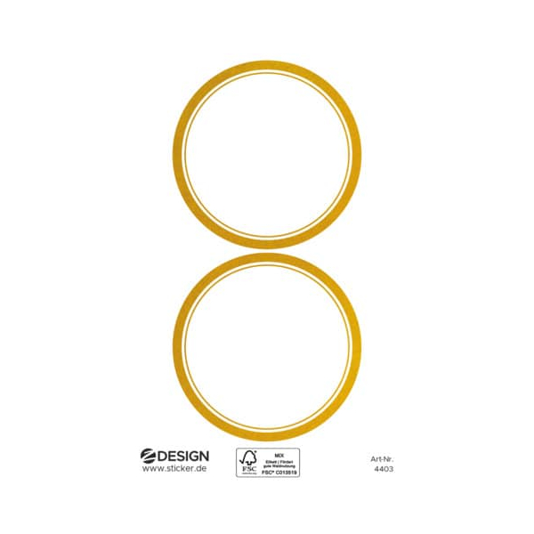 10 Stück AVERY Zweckform Sticker Rahmen rund gold weiß 4004182044032 AVERY Zweckform 6 Stück