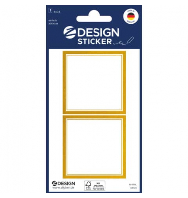 Sticker Rahmen quadratisch gold weiß
