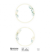Sticker Floral Rahmen rund goldgrünws