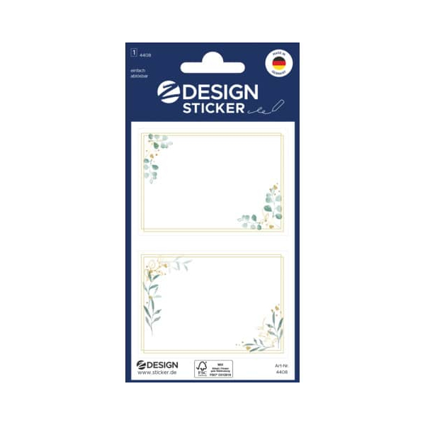 10 Stück AVERY Zweckform Sticker Floral Rahmen rechteck goldgrün 4004182044087 AVERY Zweckform 6 Stück