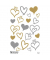 Sticker Herzen transparent gold silber