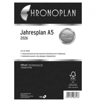 Kalendereinlage 50276, Kalendarium, Jahresplan, 